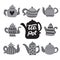 Teapot collection vector design