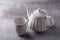 Teapot creamer, Cup on Cement Board