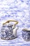 Teapot and cup of china blue chinese porcelain tea