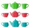 Teapot and cup in flat design. Vector icon.