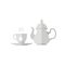 The teapot and cup icon. Boiling kettle and cup of hot tea isolated on white background.
