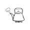 Teapot doodle icon vector drawing