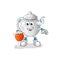 Teapot dribble basketball character. cartoon mascot vector