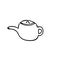 Teapot Element in hand drawn Scandinavian style. icon in simple liner. card, poster, menu. tea ceremony
