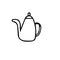 Teapot. Element in hand drawn Scandinavian style. icon in simple liner. card, poster, menu. tea ceremony