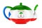 Teapot with Equatoguinean Guinea flag, 3D rendering