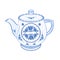 Teapot faience part of porcelain vector