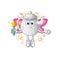 Teapot fairy with wings and stick. cartoon mascot vector