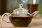 Teapot full of tea on the table