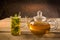 Teapot and glass of moroccan mint tea