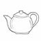 Teapot hand drawn doodle kitchen utensils element. Kitchen tools and appliances for cooking, dishes