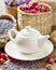 Teapot and herbal tea assortment