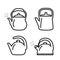 Teapot icon. Set of kettle icons in line design style.