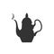 The teapot icon silhouette. Boiling kettle isolated on white background.