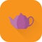 Teapot icon. Vector. Flat design with long shadow.