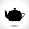 Teapot , kettle, tea kettle vector icon and silhouette