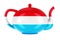 Teapot with Luxembourgish flag, 3D rendering