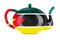 Teapot with Mozambican flag, 3D rendering