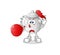 Teapot pantomime blowing balloon. cartoon mascot vector