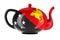 Teapot with Papuan New Guinean flag, 3D rendering