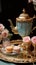 teapot, porcelain, tea, cup, drink, antique, vintage