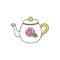 Teapot rose vector illustration icon