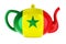 Teapot with Senegalese flag, 3D rendering