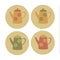 Teapot set. Icons, banners of kitchen items. Illustration