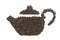 Teapot shape made of organic Green Tea (Camellia sinensis).