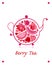 Teapot sketch with fruit and berries tea for your design