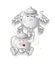 Teapot spirit leaves the body mascot. cartoon vector