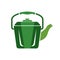 Teapot steel vector icon flat style. Green kettle isolated background. Warm comfort in your home. Start of the morning