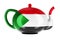 Teapot with Sudanese flag, 3D rendering