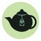 Teapot with teabag, icon