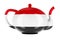 Teapot with Yemeni flag, 3D rendering