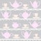 Teapots and cups vector seamless pattern