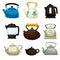 Teapots electric pots and kettles isolated kitchen items