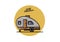 Teardrop camper vintage illustration design