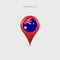Teardrop map marker with flag of Australia. Vector illustration