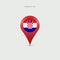 Teardrop map marker with flag of Croatia. 3D vector illustration