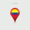 Teardrop map marker with flag of Ecuador. Vector illustration