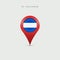 Teardrop map marker with flag of El Salvador. 3D vector illustration