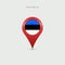 Teardrop map marker with flag of Estonia. Vector illustration