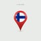 Teardrop map marker with flag of Finland. Vector illustration