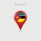 Teardrop map marker with flag of Mozambique. 3D vector illustration