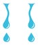 Teardrops Dripping water. Drops of rain, liquid flow or cartoon tears.