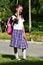 A Tearful Girl Student With Notebooks