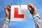 Tearing up L plate after passing driving test