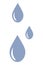 Tears. Dripping drops. White highlights on blue droplets.Cartoon style. Water particles in the fall