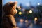 Tears of a teddy bear, rain soaked window, colorful bokeh solace